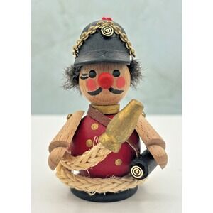 Vintage Steinbach Wood Ornament Cannon Soldier Artilleryman Germany Folk Art